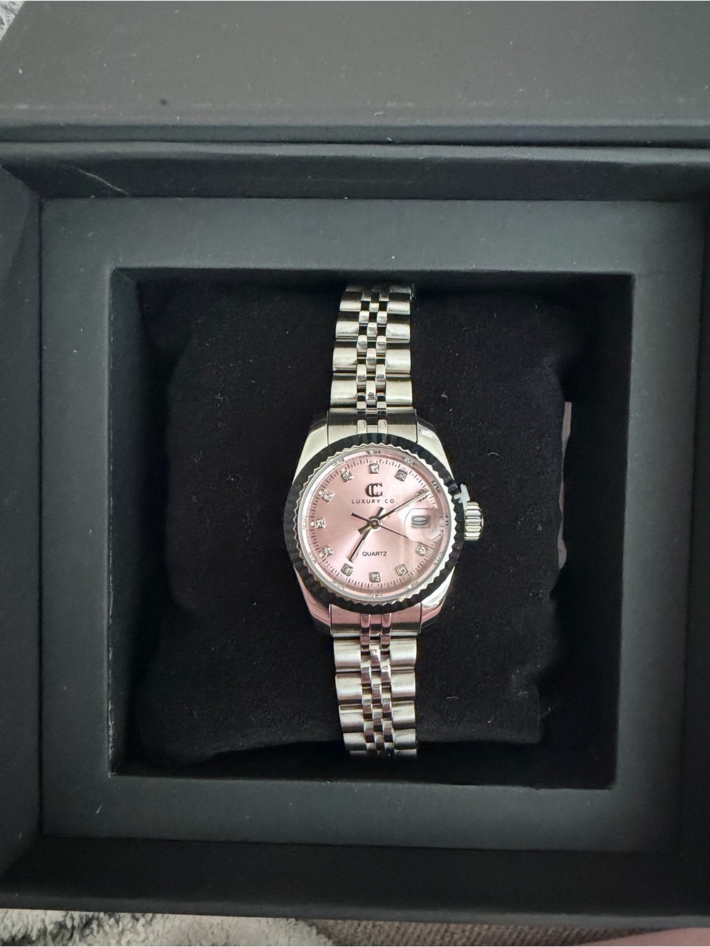 Women's Stainless Steel Watch with Pink Dial